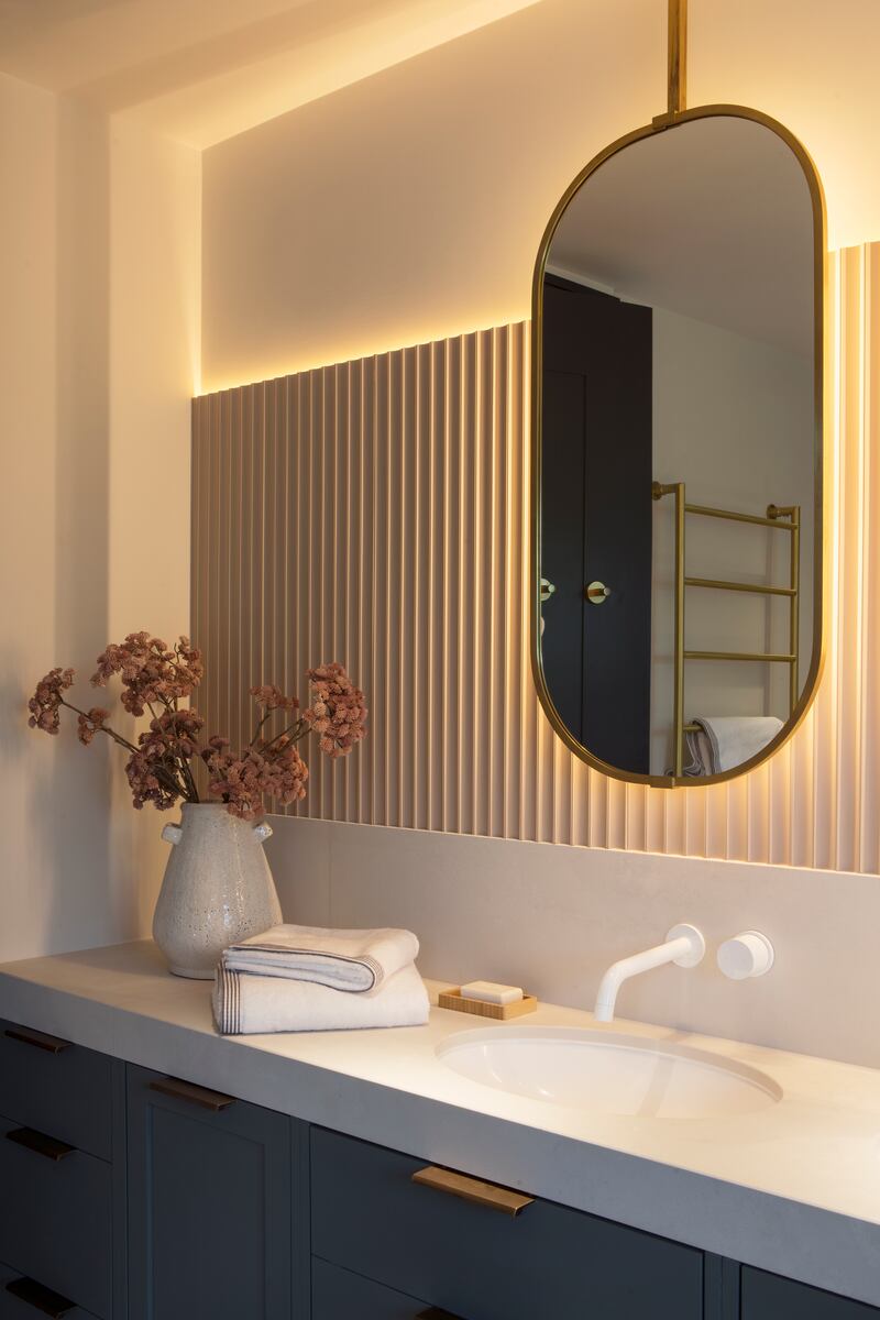 You can have a minimal mood in your bathroom for night-time with lighting in shower niches and hidden recesses in the ceiling