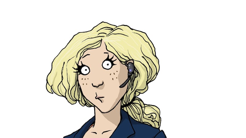 Sorcha is standing at the island with a boning knife in one hand and an espresso in the other, grinning at us like a serial killer