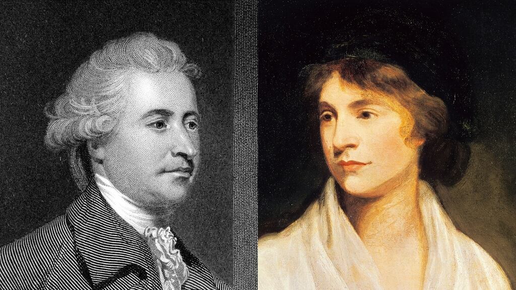 Rhetorical rivals Edmund Burke and Mary Wollstonecraft. Photographs: Getty Images