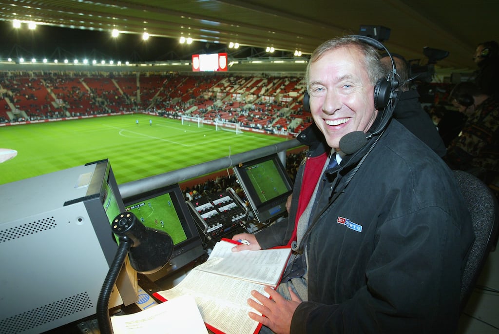 Martin Tyler's voice has provided a soundtrack to many of the most memorable Premier League moments. Photograph: Mike Hewitt/Getty Images