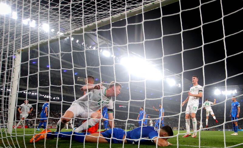 UEFA Euro 2024 Qualifying Round Group B, Opap Arena, Athens, Greece 16/6/2023
Greece vs Republic of Ireland
Ireland’s Nathan Collins celebrates scoring his side’s first goal of the game
Mandatory Credit ©INPHO/Ryan Byrne