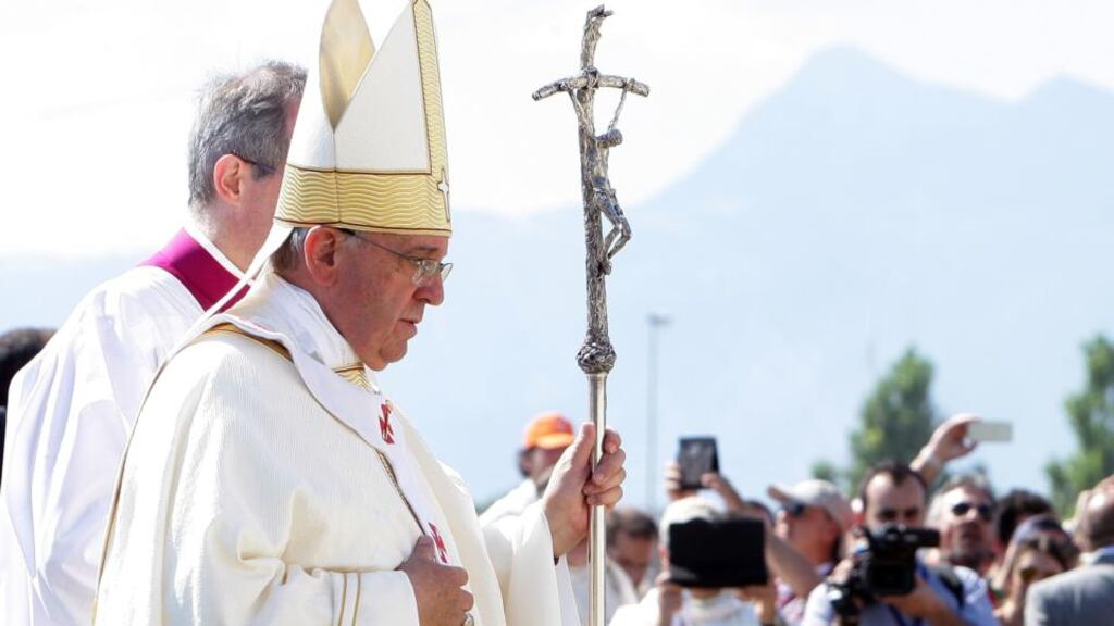 Pope Francis described mafiosi as “excommunicated” because “their lives follow this path of evil”. Photograph: Franco Origlia/Getty Images
