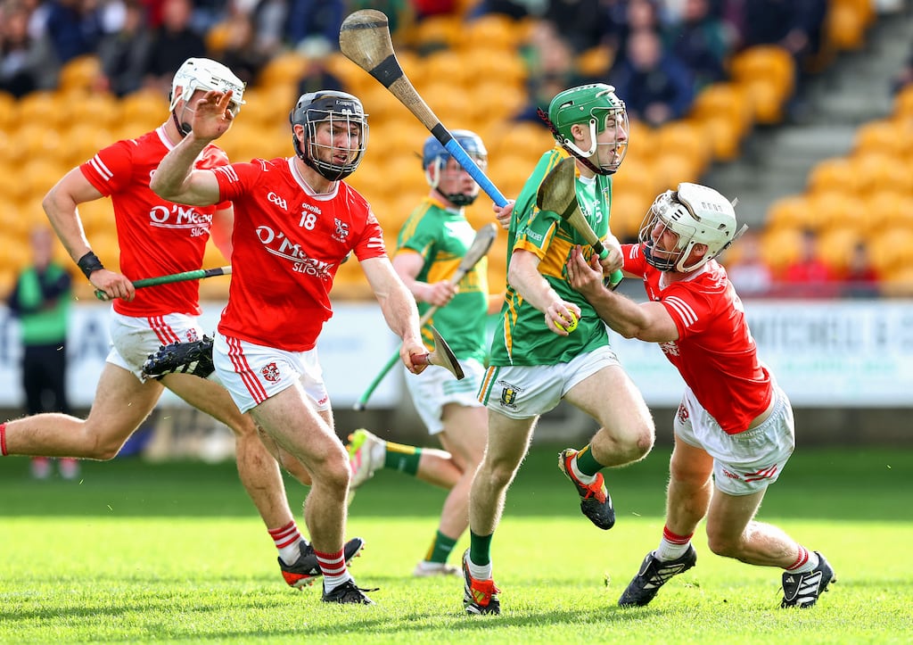 Kilcormac/Killoughey's Adam Screeney is challenged by Shinrone's Michael Cleary during the Offaly SHC final at O'Connor Park in Tullamore. Photograph: Tom O’Hanlon/Inpho