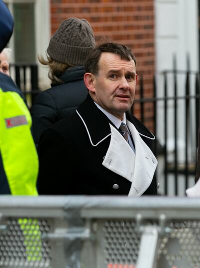 Justin Barrett at a protest outside Leinster House earlier this year.
Photograph: Gareth Chaney/Collins Photos