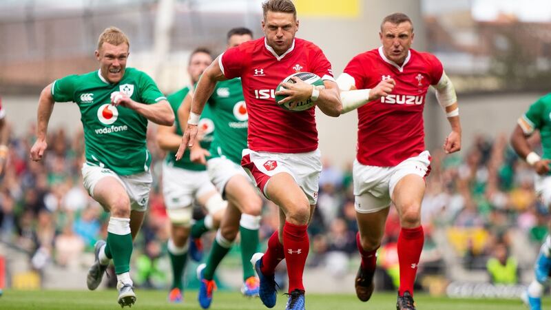 Dan  Biggar makes a break. Photograph: Tom Honan