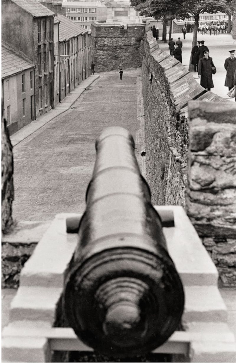 The Battle of the Bogside from the Gilles Caron exhibition at the Park Hotel Kenmare, Co Kerry. Photograph: Gilles Caron.