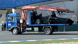 Lewis Hamilton crashes out on first day of testing