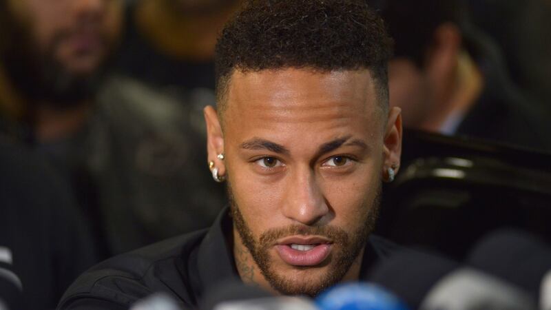 Neymar leaves the police station after testifying in Rio de Janeiro, Brazil, on June 6th. Photograph: Lucas Landau/Reuters