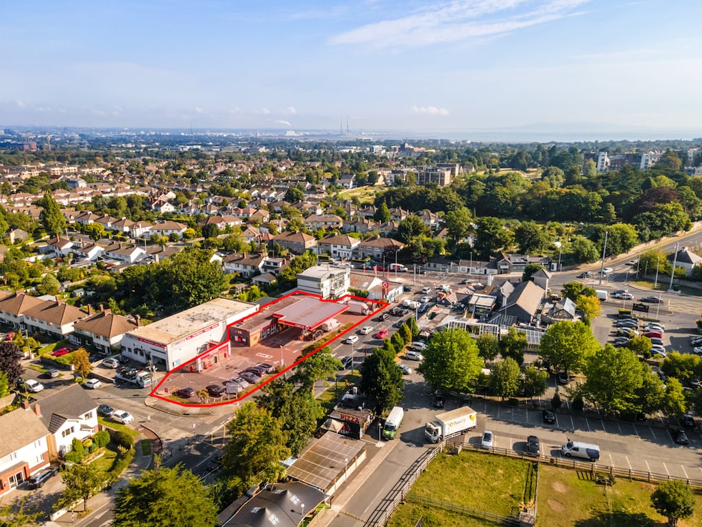 An aerial view of the Circle K filling station on Taney Road in  Goatstown, Dublin 14: offers of more than €3m are being sought