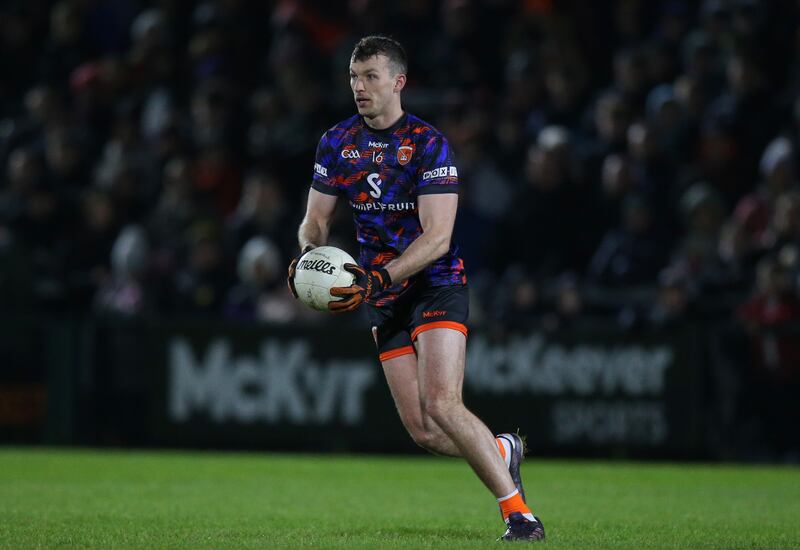 Ethan Rafferty in action during Armagh's round two win over Tyrone at the Athletic Grounds. Photograph: Leah Scholes/Inpho