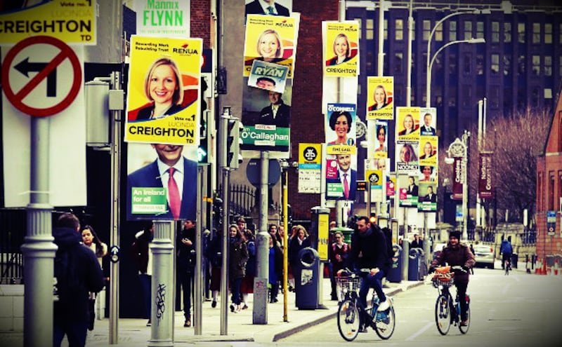 What is the cost of the ubiquitous election poster? Photograph: Darren Staples/Reuters