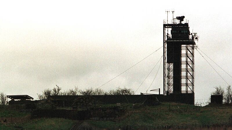 A British Army observation tower on the border between south Armagh and Louth. File photograph: Tom Conachy