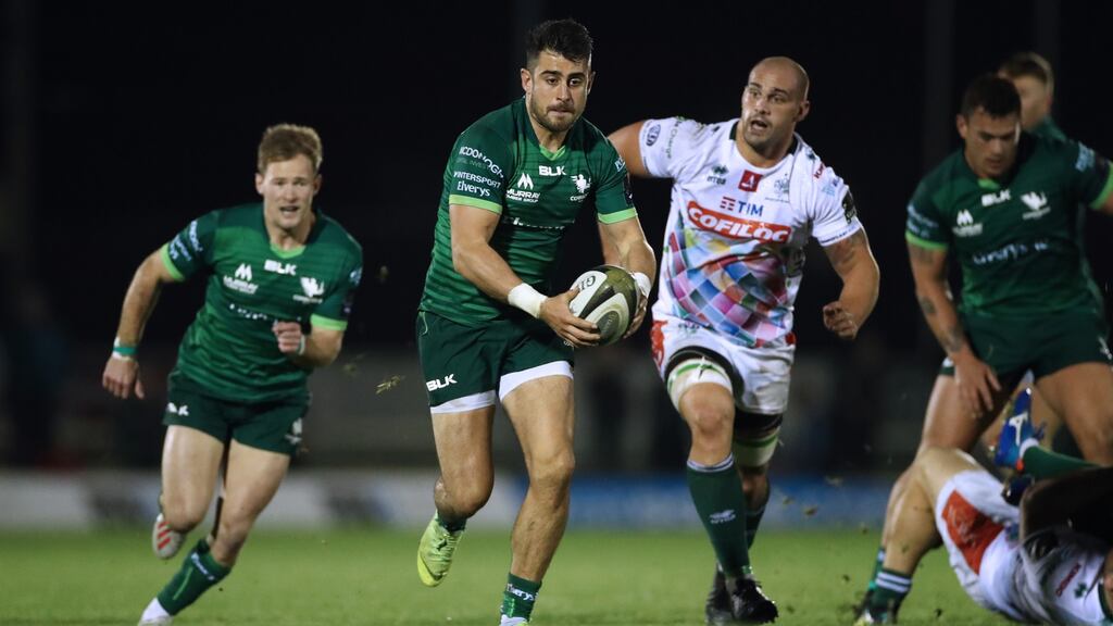 Tiernan O’Halloran: one of the experienced Connacht players who return to action for the crucial game against Toulouse at the Sportsground. Photograph: James Crombie/Inpho