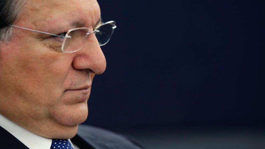 Outgoing European Commission president José Manuel Barroso attends the review of the Barroso II commission at the European Parliament in Strasbourg yesterday. Photograph: Christian Hartmann/Reuters