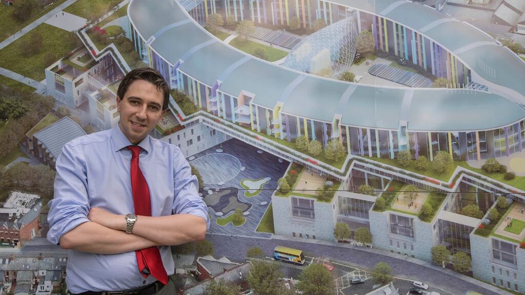 Minister for Health Simon Harris marks the commencement of phase one of construction of the new children’s hospital at St James’s. Photograph: Brenda Fitzsimons