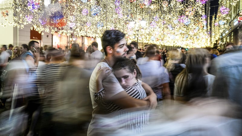 Russian fans react after Croatia’s quarter-final win over Russia in the 2018 World Cup. Photograph: Stantin Chalabov/AFP/Getty Images