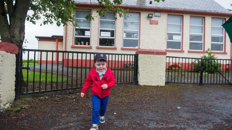 Five years ago, Cian Fitzsimons was the only child starting school in Finea, County Westmeath. This year the school will take in five new pupils. Photograph: Barry Cronin