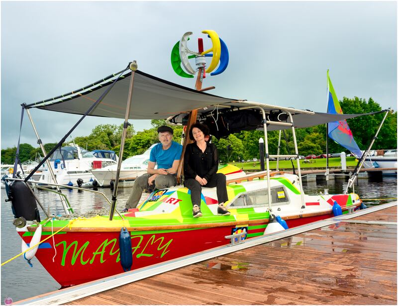 Denis Connolly and Anne Cleary on the Mayfly. Photograph: Brendan Dowd