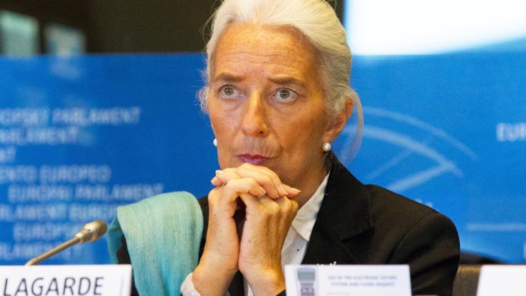 IMF managing director Christine Lagardepaid tribute to the “steadfast policy implementation” of the Irish Government. Photograph: Peter Cavanagh