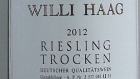 Willi Haag Riesling Trocken 2012, 13%, €18.85