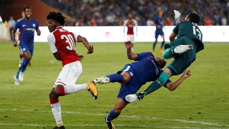 Another angle of Pedro’s collision. Photo: Damir Sagolj/Reuters