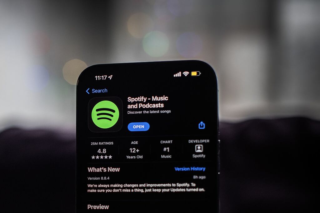 While Spotify’s losses widened in the last quarter the US company signed up 10m new subscribers in the period, taking its number of paid subscribers to 205m and total users to 489m. Photograph: Tiffany Hagler-Geard/Bloomberg