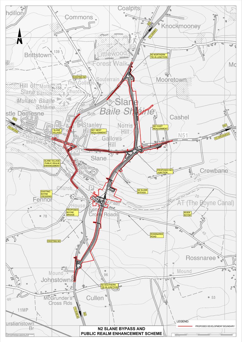 Route of Slane bypass. Source: n2slanebypass.ie