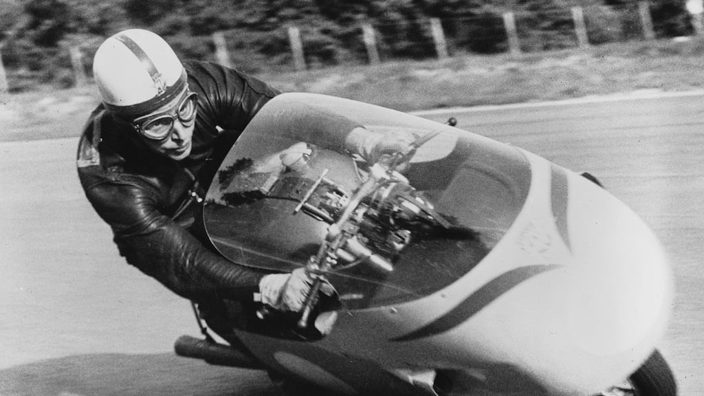 Former British Formula 1 and motorcycling world champion John Surtees has died at 83. Photograph: Keystone/Getty Images