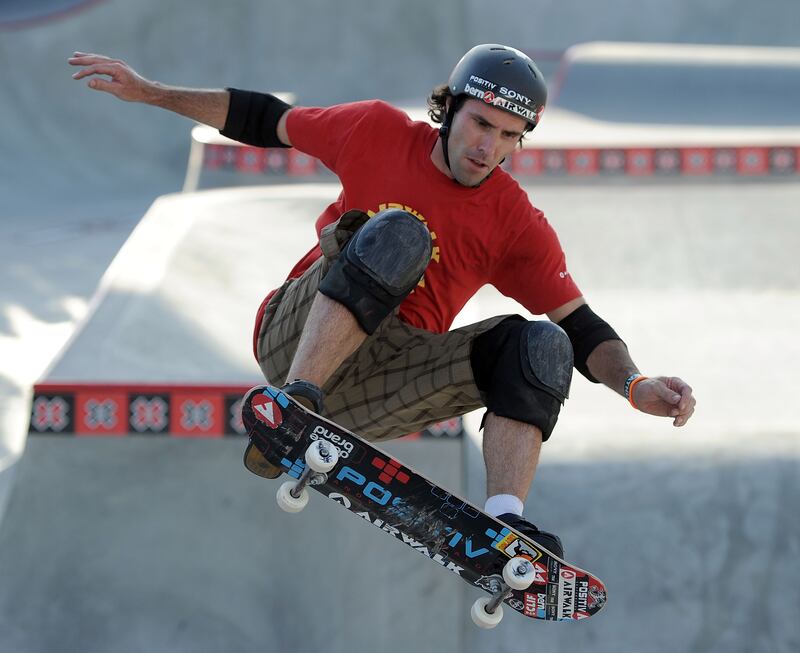 Andy MacDonald, aged 51, has become a skateboard celebrity.  Photograph: Harry How/Getty Images