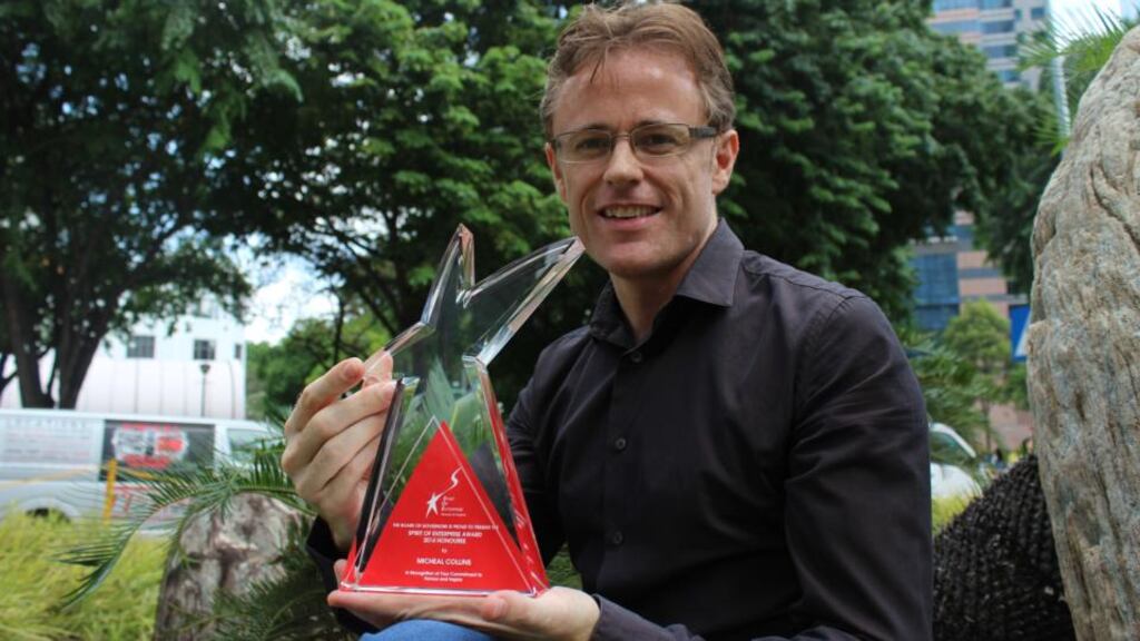 Mícheál Collins, has been honoured in Singapore for his “commitment to the spirit of enterprise” and work “inspiring Singapore’s youth to pursue entrepreneurship”.