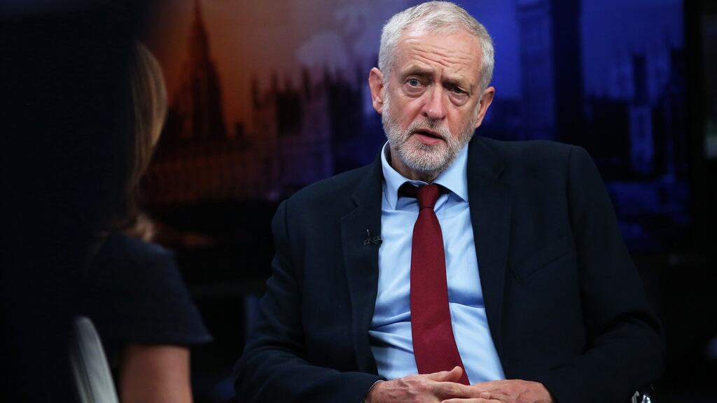 Jeremy Corbyn, seen here during a Bloomberg television interview, is set to retain the leadership of the British Labour Party this week after a divisive and bitter election campaign. Photograph: Chris Ratcliffe/Bloomberg