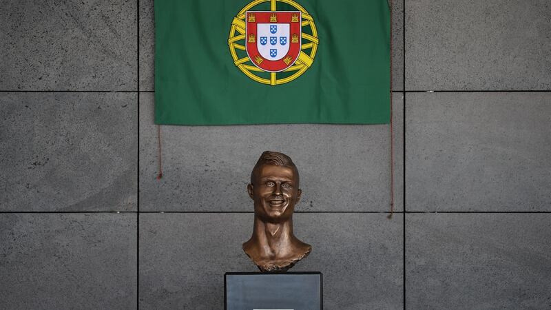 A bust of Ronaldo at Madiera Airport caused a stir in 2017 before being replaced. Photo: Getty Images