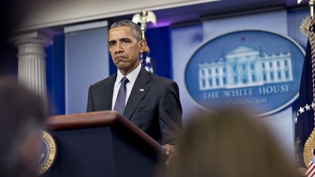 US president Barack Obama: “It makes hard-working Americans feel like the deck is stacked against them.” Photograph: Andrew Harrer/Bloomberg