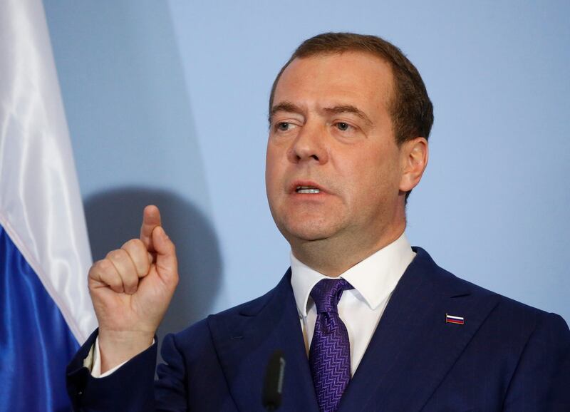 Russian prime minister Dmitry Medvedev speaks during a two-day official visit in Luxembourg on March 6th. Medvedev swapped jobs with Putin in 2008 so that Putin could stay in government but in a different office. PHotograph: Julien Warnand/EPA