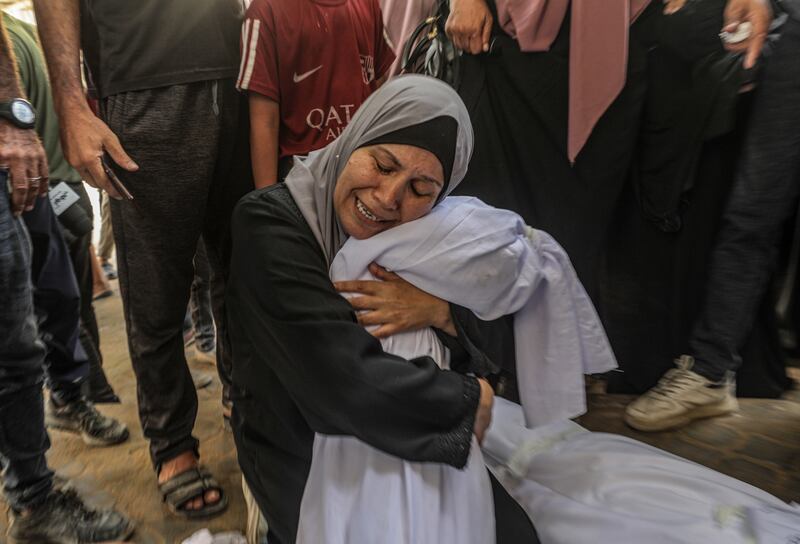 A mother mourns the body of her daughter, Shayma, at Al Shifa hospital in Gaza City on September 3rd, 2025. Photograph: Mohammed Saber/ EPA