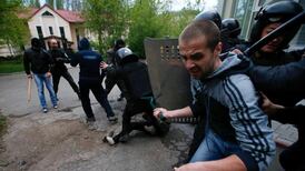 Several injured as separatists attack Ukraine unity rally