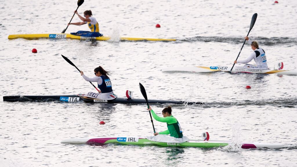 Ireland’s Jenny Egan in action in Minsk on Thursday. Photograph: Vasily Fedosenko/Reuters