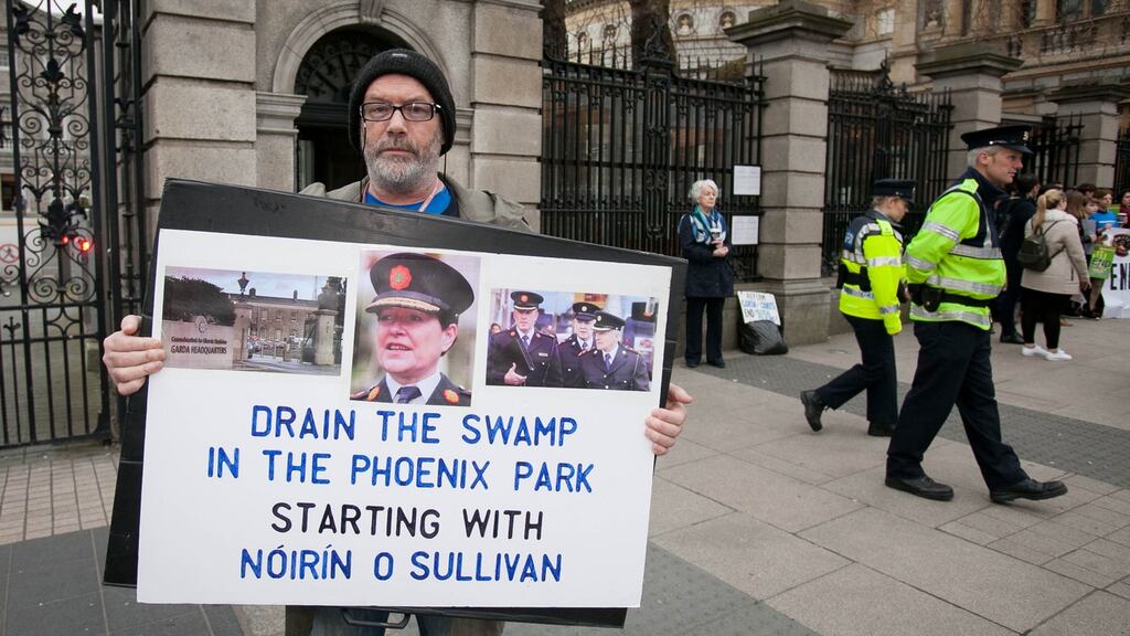 John Deegan from Donegal protesting at Leinster House on Kildare Street, Dublin, last week. Photograph: Gareth Chaney Collins