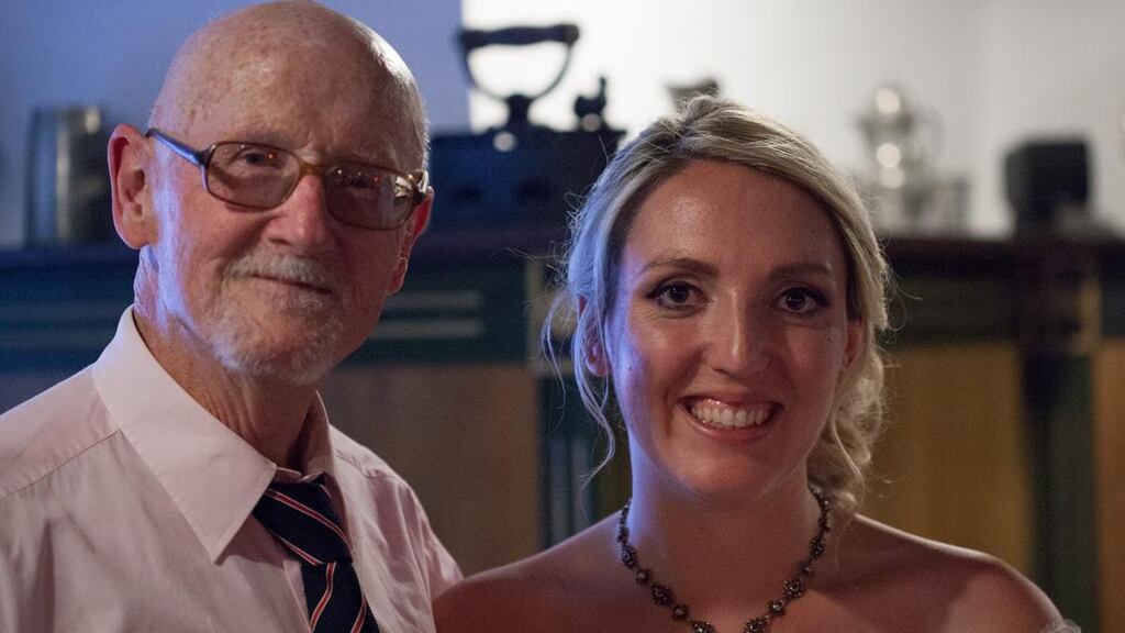 Katharina Ó Cathaoir with her father Brendan Ó Cathaoir, who worked for The Irish Times for 35 years.