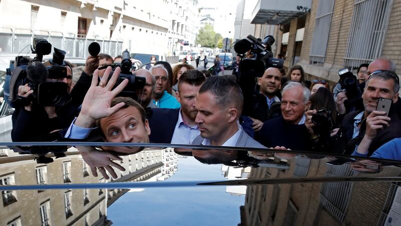 Emmanuel Macron won 24 per cent support in the first-round vote in France’s presidential election. Photograph: Reuters/Benoit Tessier