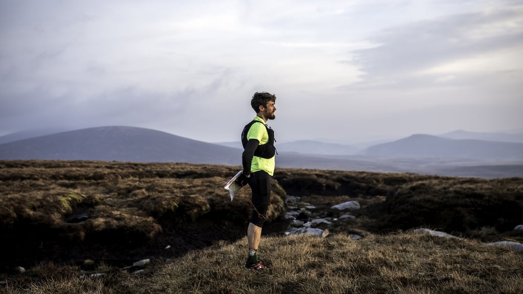 Paddy O’Leary   during his record run on The Wicklow Round.  Photograph: Ian MacLellan