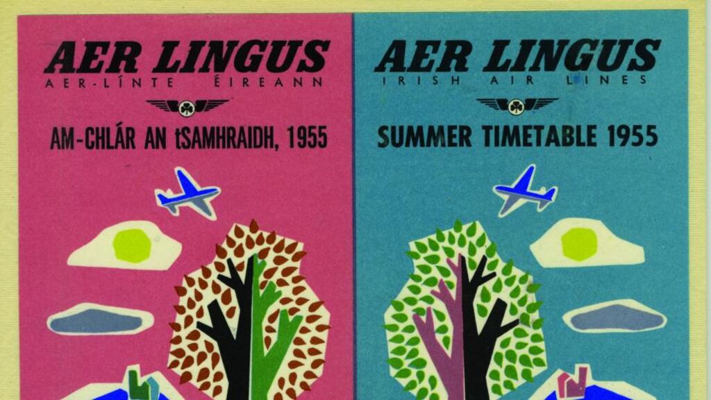 Going Dutch: Aer Lingus timetable by Guus Melai (1923-2000). Photograph: Courtesy of the Royal Irish Academy