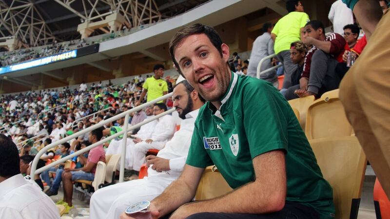 Hurling is not the only sport: ‘Attending the World Cup qualifying match between Saudi Arabia and Australia at the King Abdullah Sports City Stadium in Jeddah last October’.