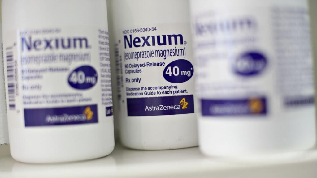 Bottles of AstraZeneca’s Nexium heartburn medication. Photographer: Daniel Acker/Bloomberg
