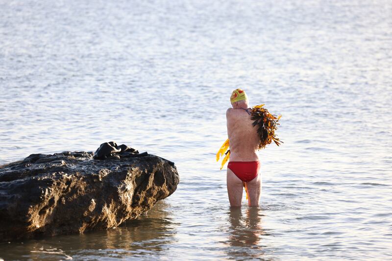 Ken McCarthy, one of the Malahide sea swimmers. Photograph: Dara Mac Dónaill