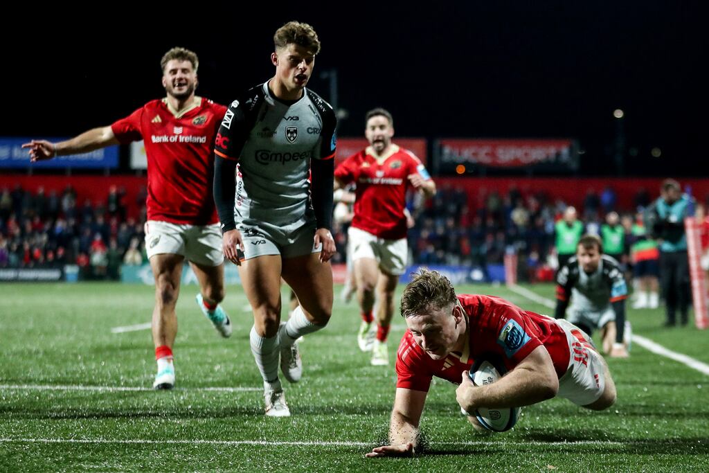 Munster would have had eight tries if Sean O'Brien 's effort had not been disallowed after he touched down. Photograph: Ben Brady/Inpho