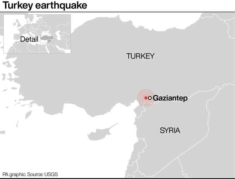 The site of the epicentre of the first earthquake. Photograph: PA Graphics