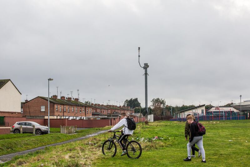 A CCTV camera is seen watching over the
Moneymore estate in Drogheda, Co Louth, which has seen an increase in violence recently Photograph: James Forde