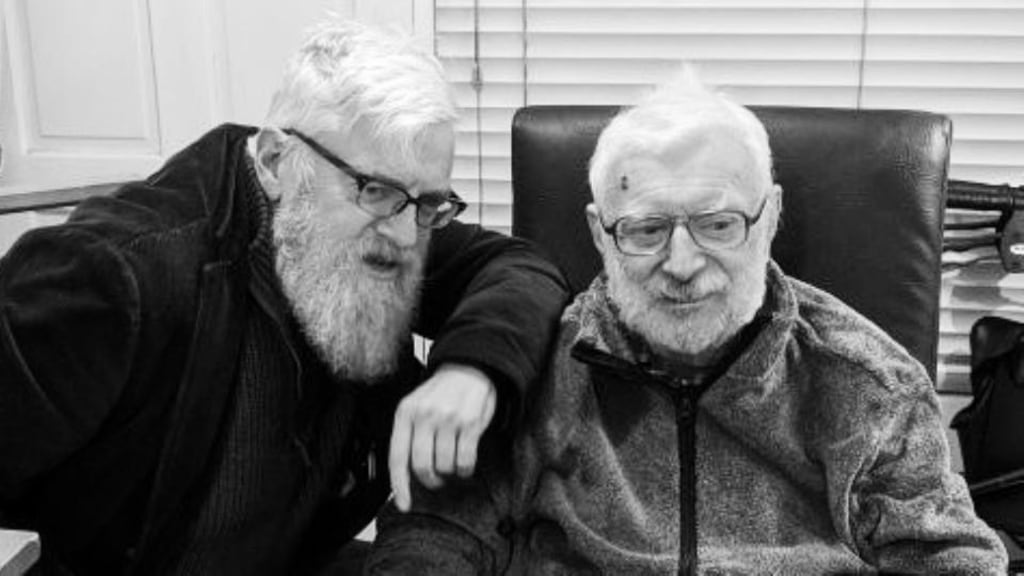 Liam Heneghan and his father. Photograph: P Gabriel Heneghan