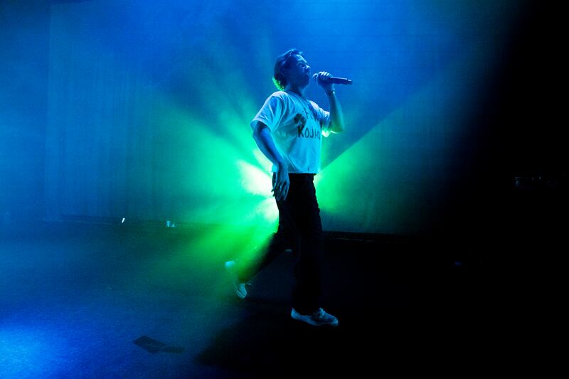 Kojaque performs as various characters throughout night. Photograph: Tom Honan